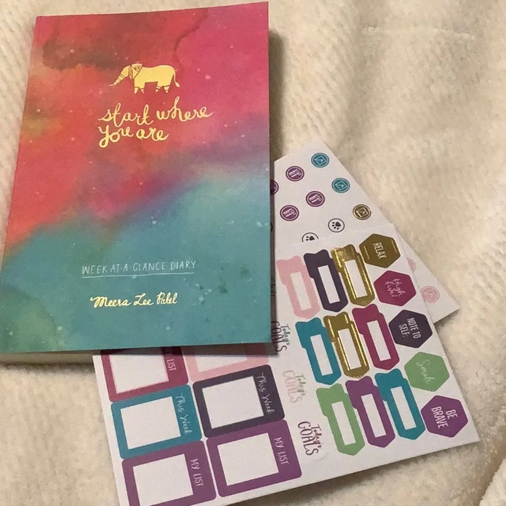 🆕 ~ Undated START WHERE YOU ARE week-at-a-glance Diary planner Agenda